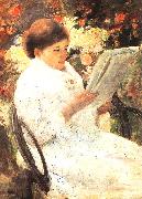 Mary Cassatt Woman Reading in a Garden Sweden oil painting reproduction